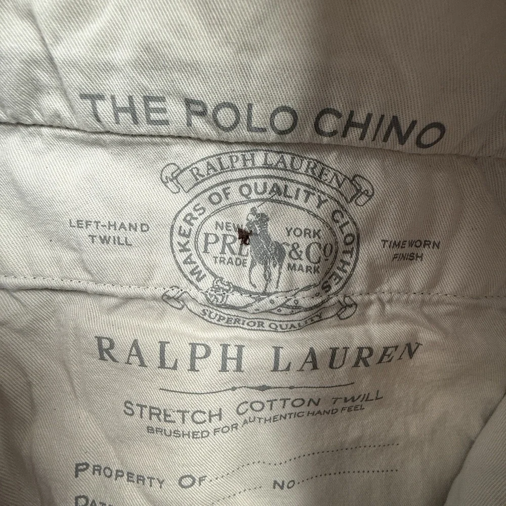 Polo Ralph Lauren Men's Blue Chino Pants 42x33 (tag 42x34) Stretch Classic‎ Fit
